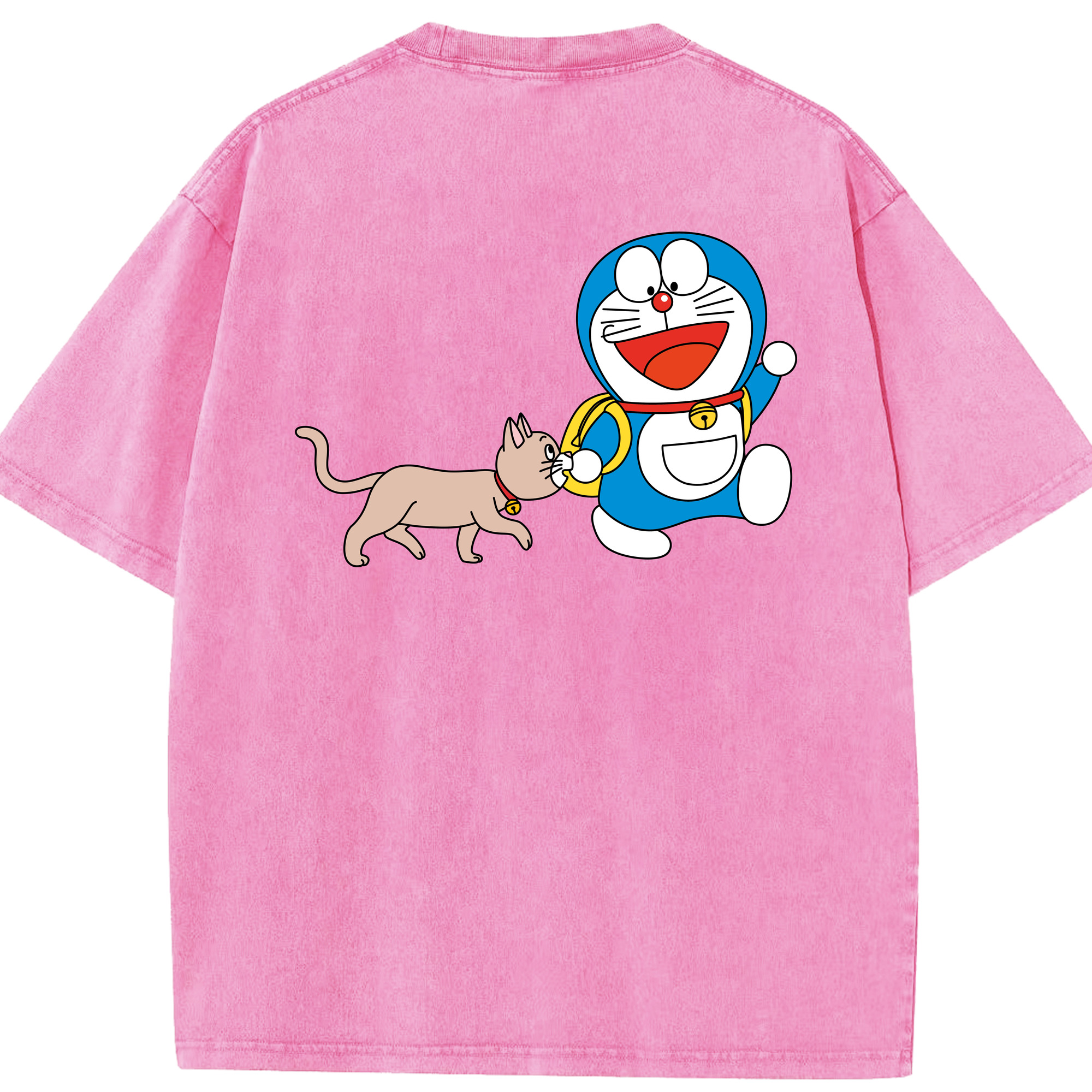 （画像用） ドラえもん Doraemon 綿100% ヴィンテージ風 半袖Tシャツ（背面プリント）